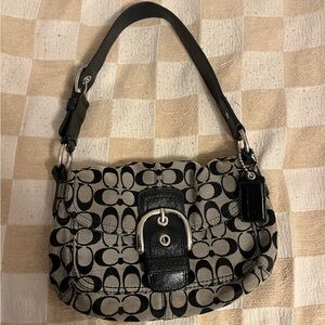 Coach Black and Gray Signature vintage Shoulder Bag genuine coach!